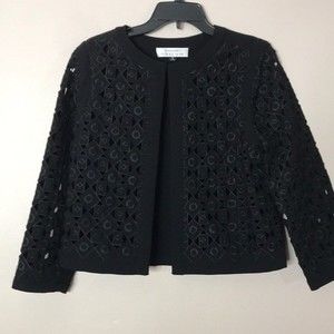 Tahari black cutout sleeve and front blazer top size 12